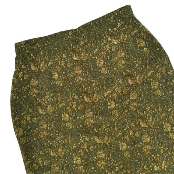 Penman's Women's Vtg Olive Green Floral Skirt - Picture 9 of 9